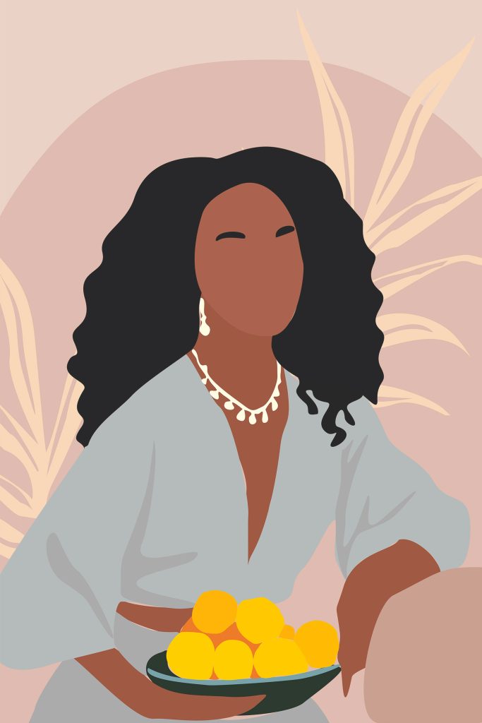 Woman with long hair wearing a white shirt and necklace