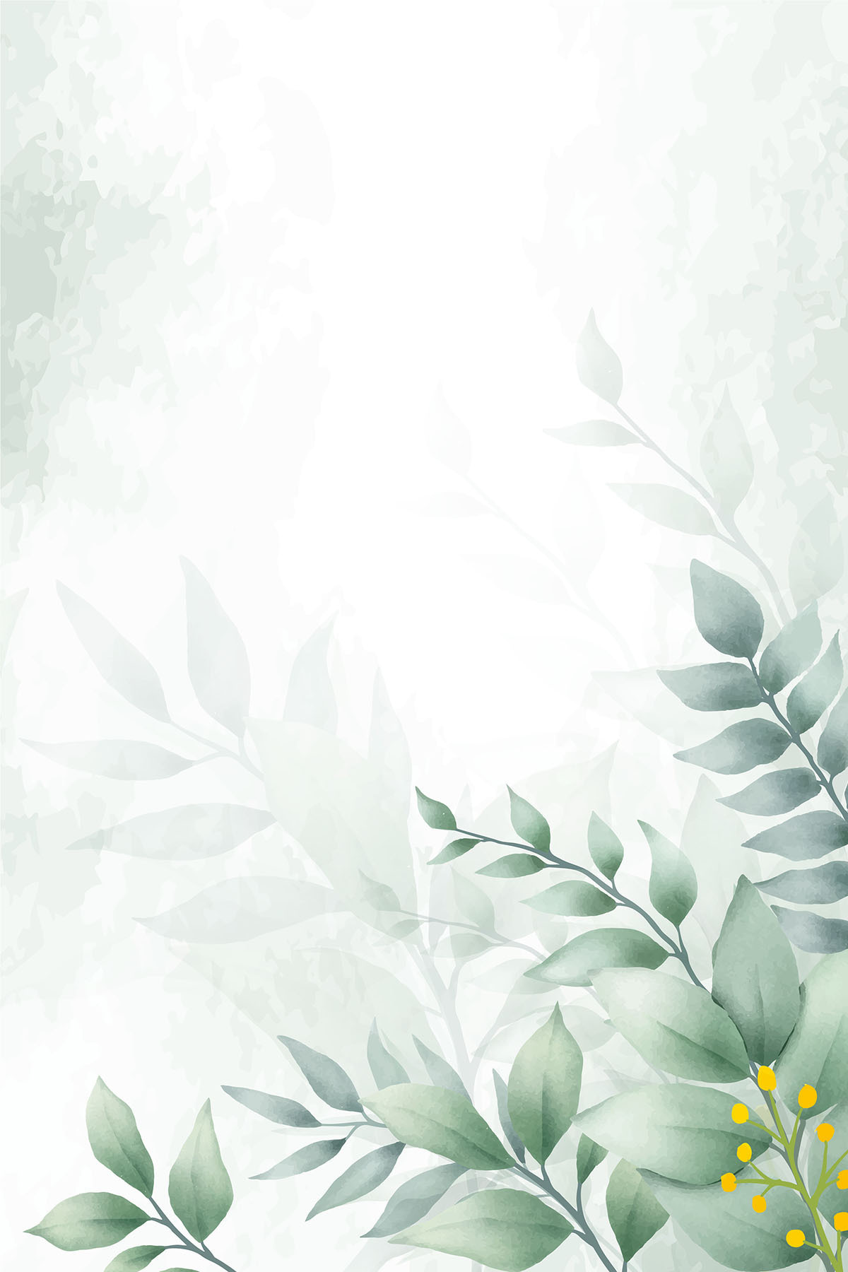 Green leaves on a white background Green leaves on a white background