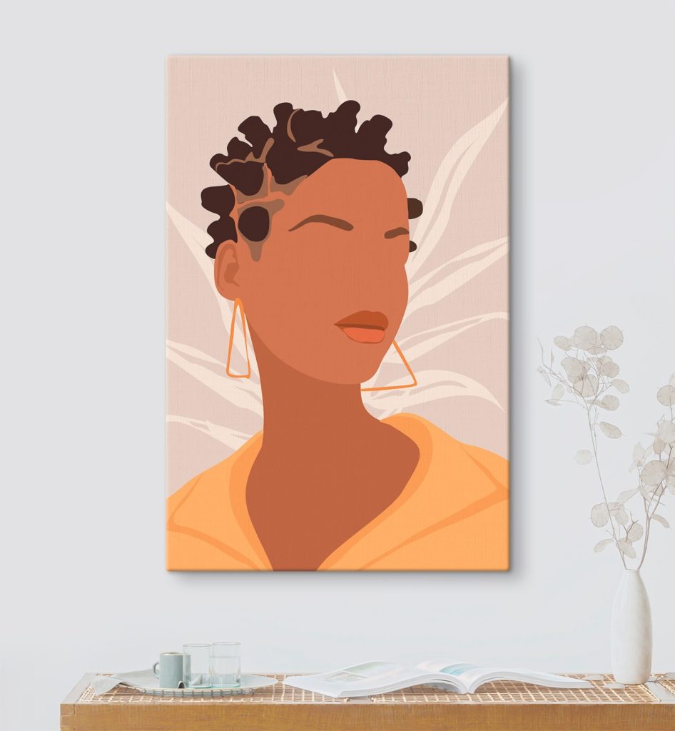 Woman with short hair wearing earrings Woman with short hair wearing earrings
