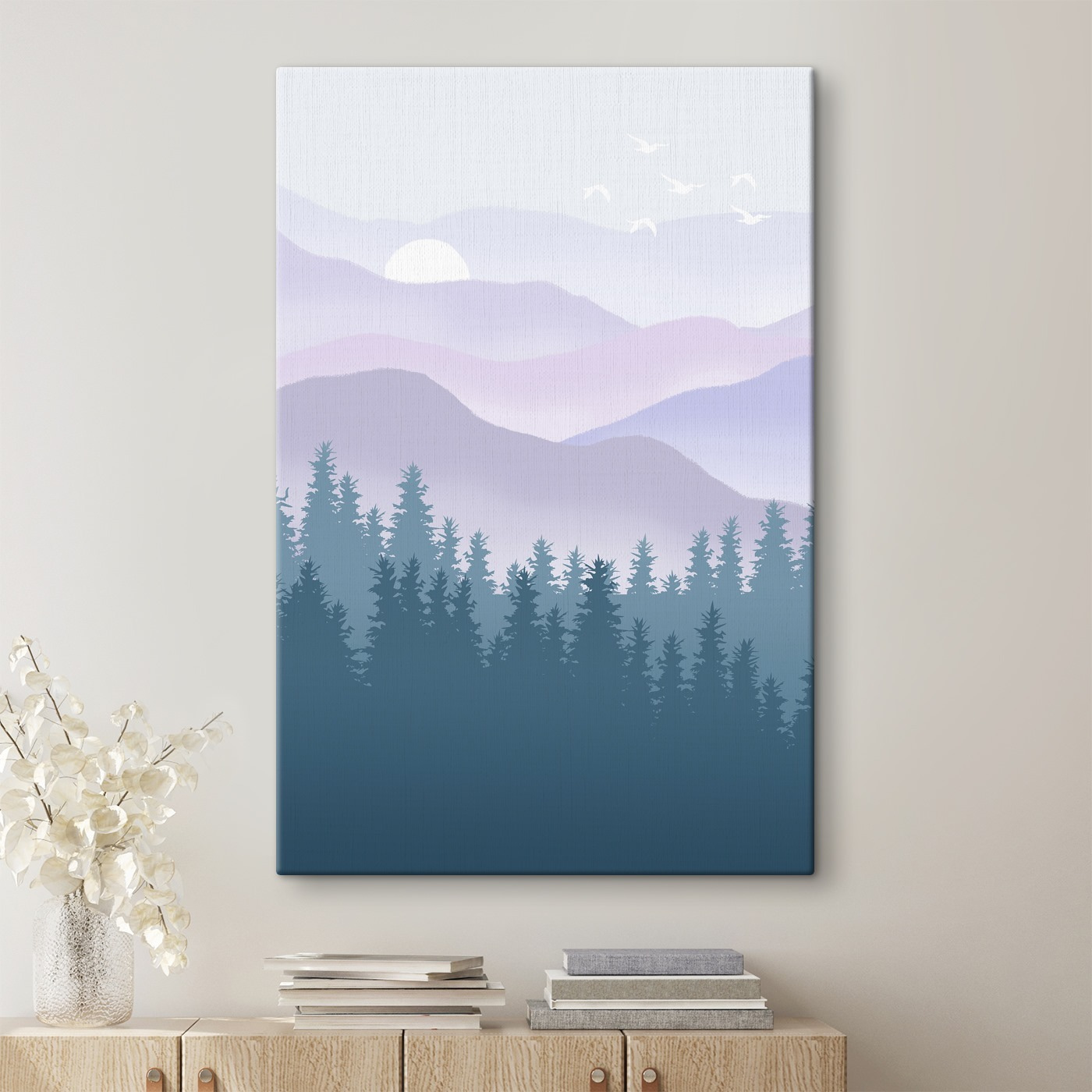 Landscape of mountains and trees Landscape of mountains and trees