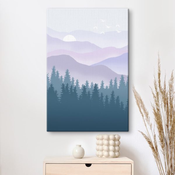Landscape of mountains and trees Landscape of mountains and trees