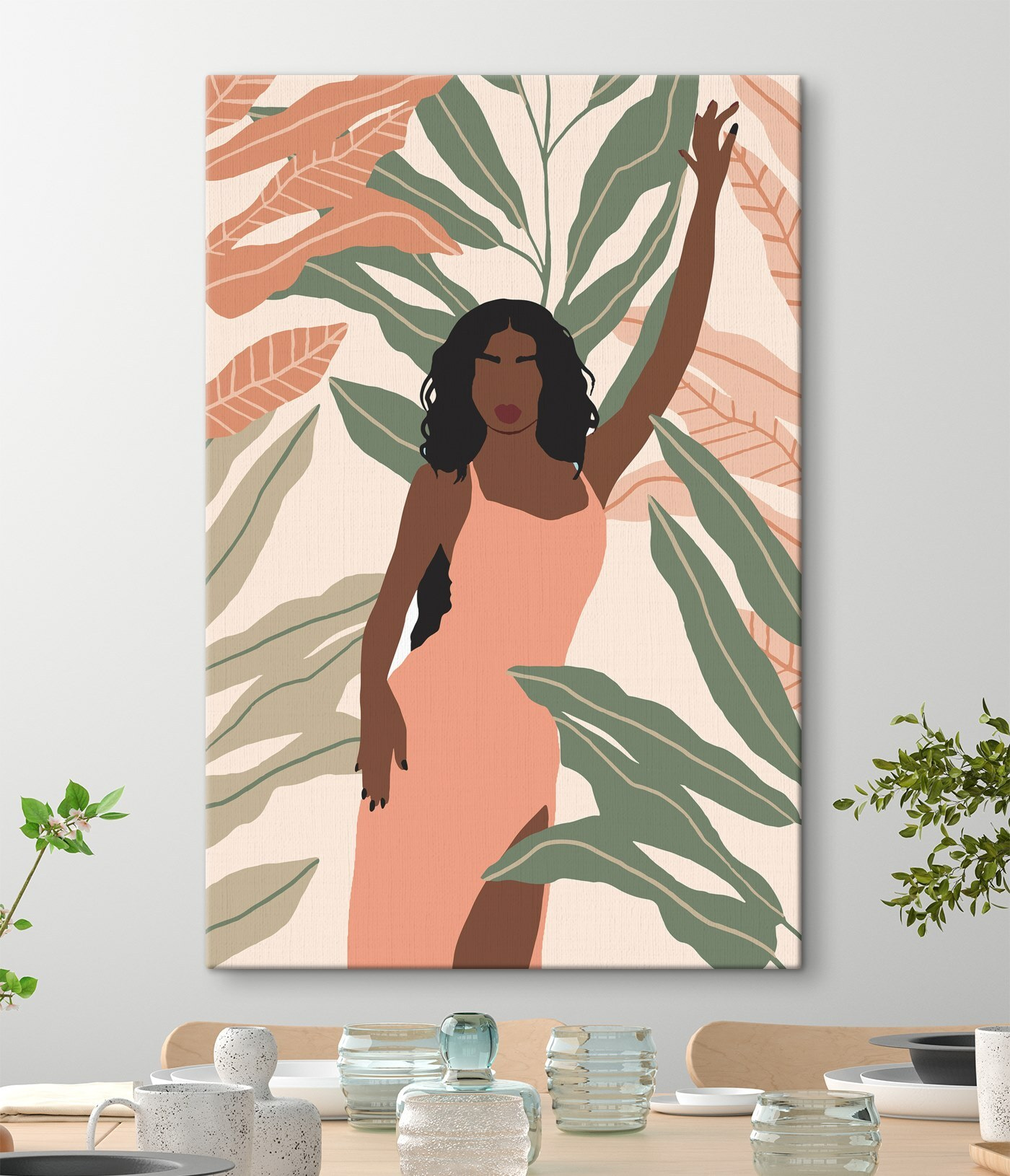 Woman in a pink dress Woman in a pink dress