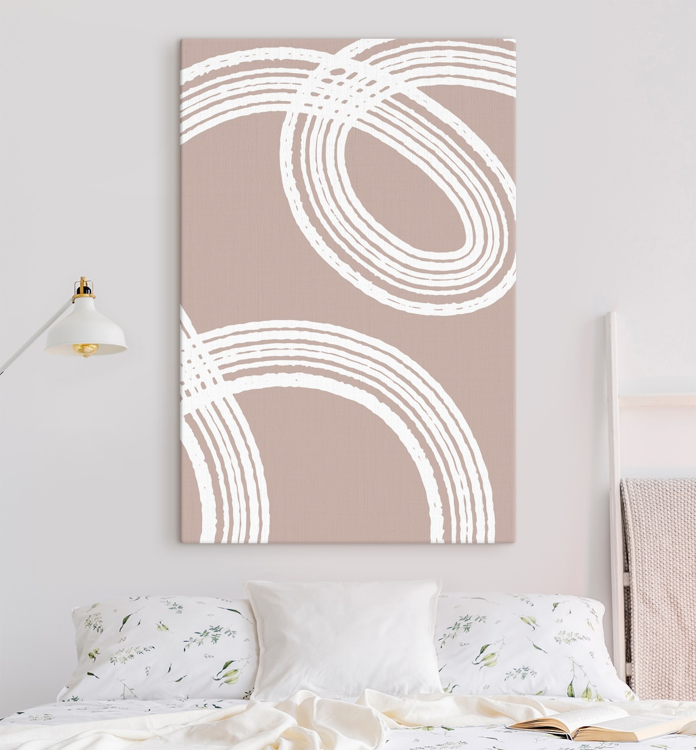 White circles on a brown background White circles on a brown background