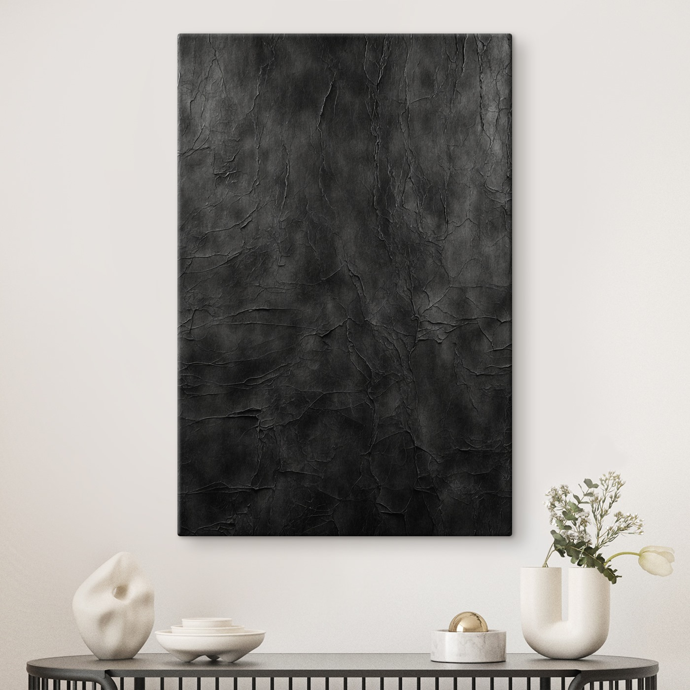 Black surface with cracks