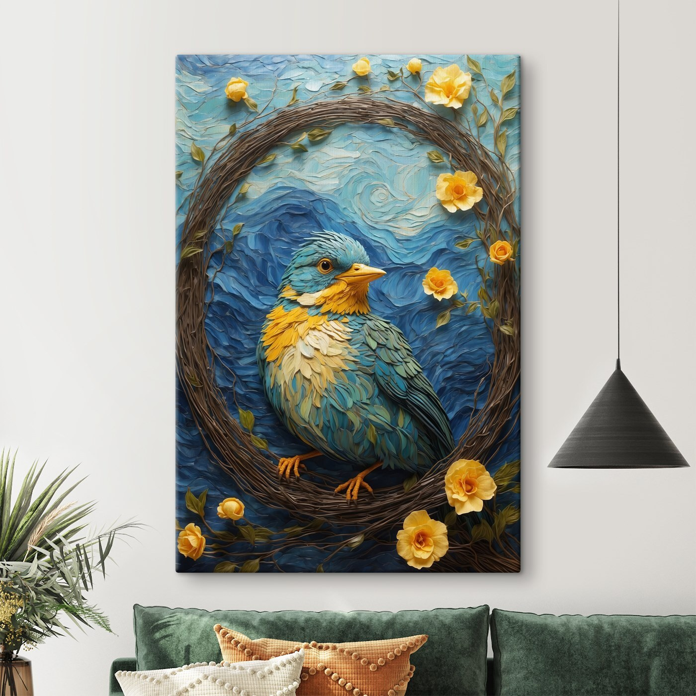 Bird in a wreath