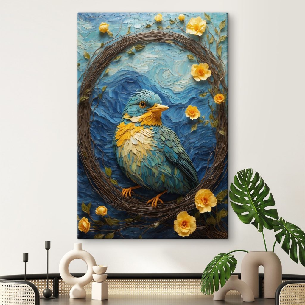 Bird in a wreath