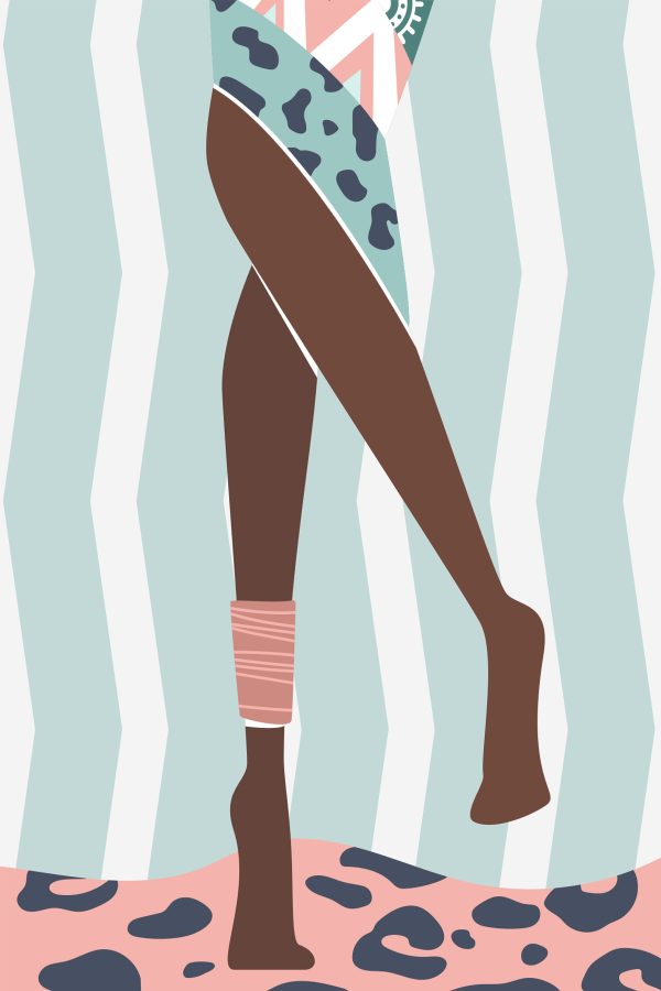 Cartoon of a woman's legs