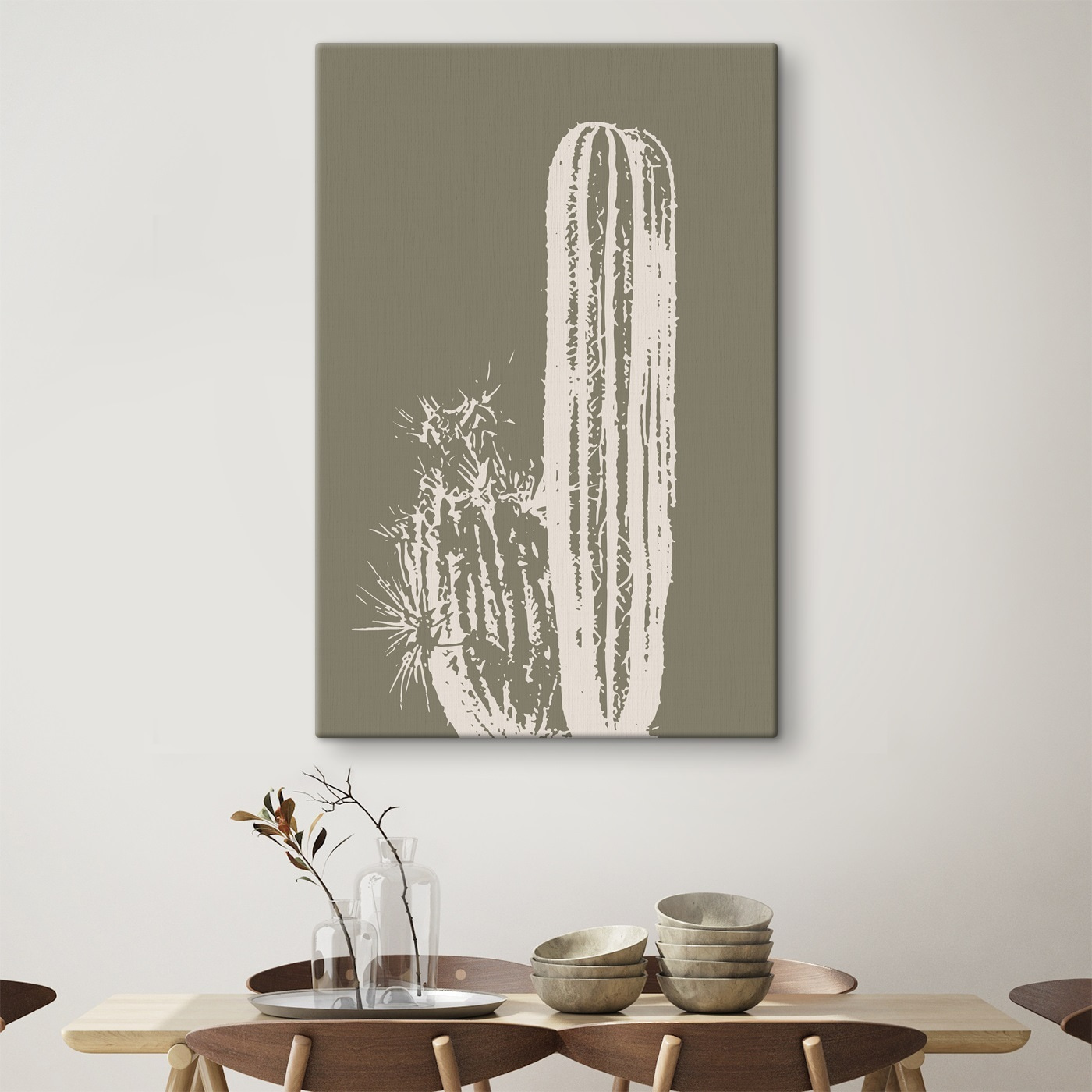White cactus with a brown background White cactus with a brown background