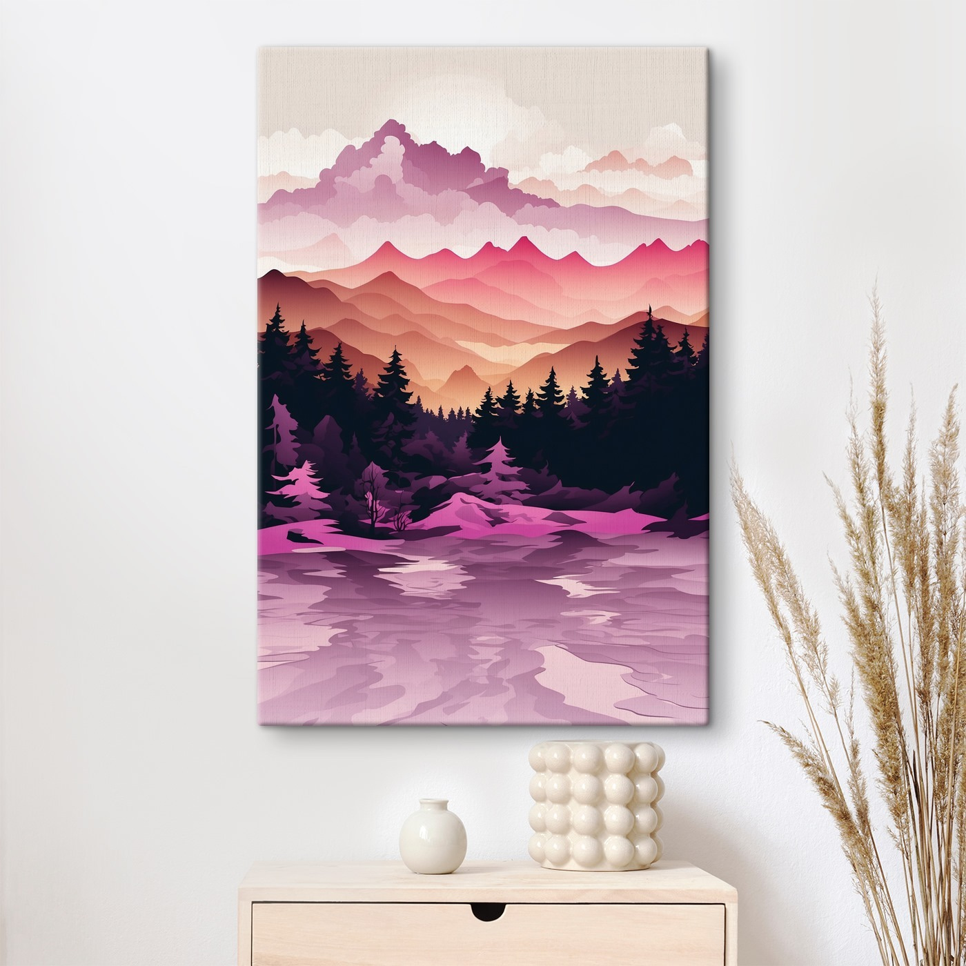 Landscape with mountains and trees Landscape with mountains and trees