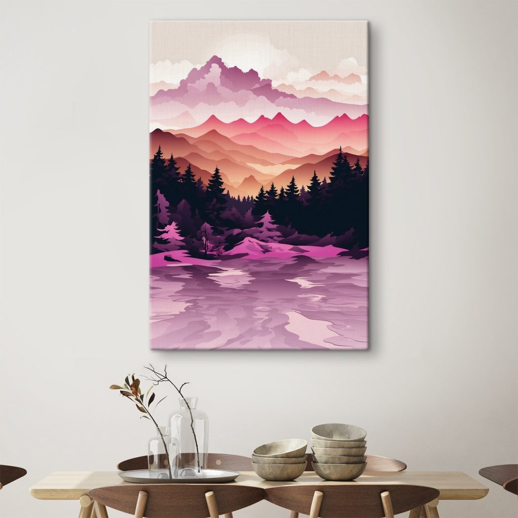 Landscape with mountains and trees Landscape with mountains and trees