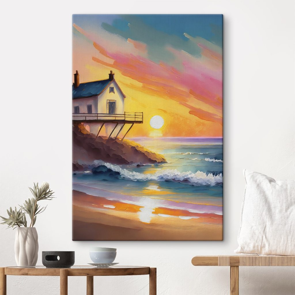House on a cliff above the water