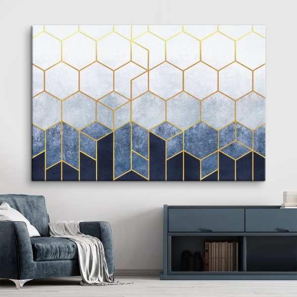Blue and white hexagons pattern Blue and white hexagons pattern