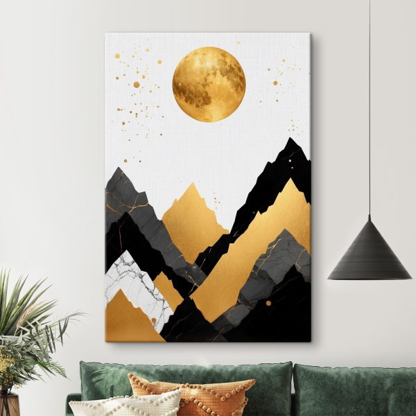 Cuadros La luna sobre las montañas y una luna