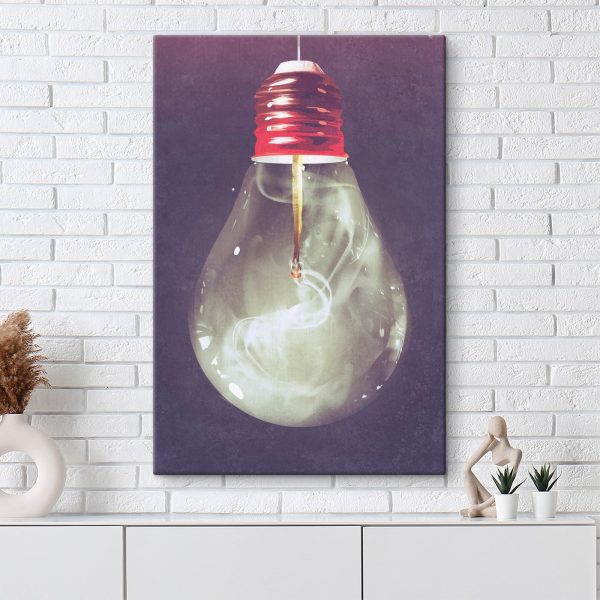 Light bulb with a fire Light bulb with a fire