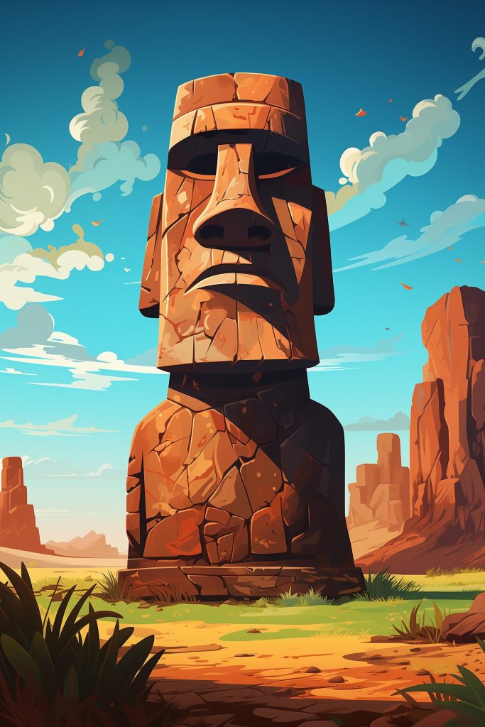 Large stone statue in a desert Large stone statue in a desert