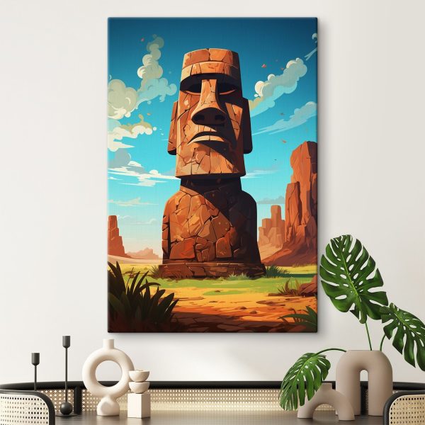 Large stone statue in a desert Large stone statue in a desert