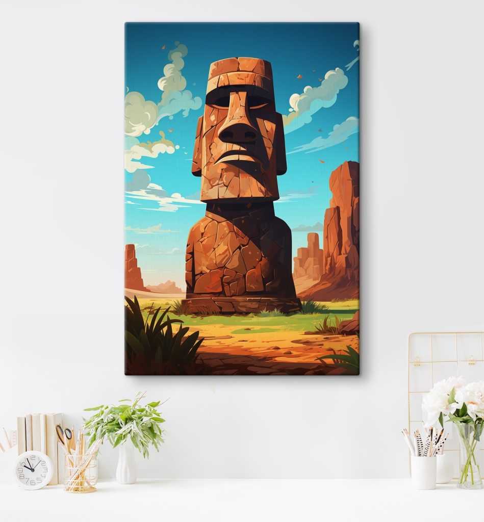 Large stone statue in a desert Large stone statue in a desert