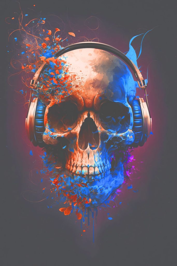 Skull with headphones Skull with headphones