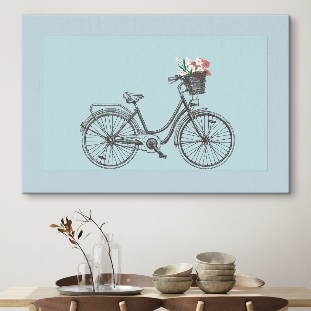 Bicycle with flowers in a basket