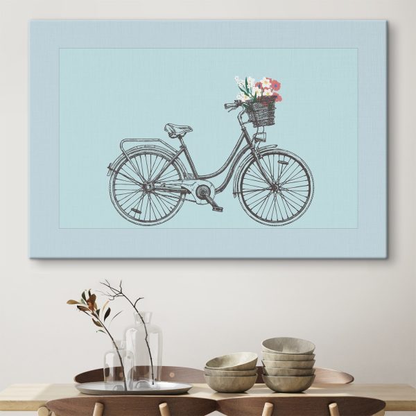 Bicycle with flowers in a basket