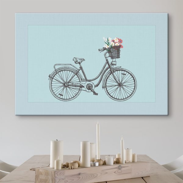 Bicycle with flowers in a basket