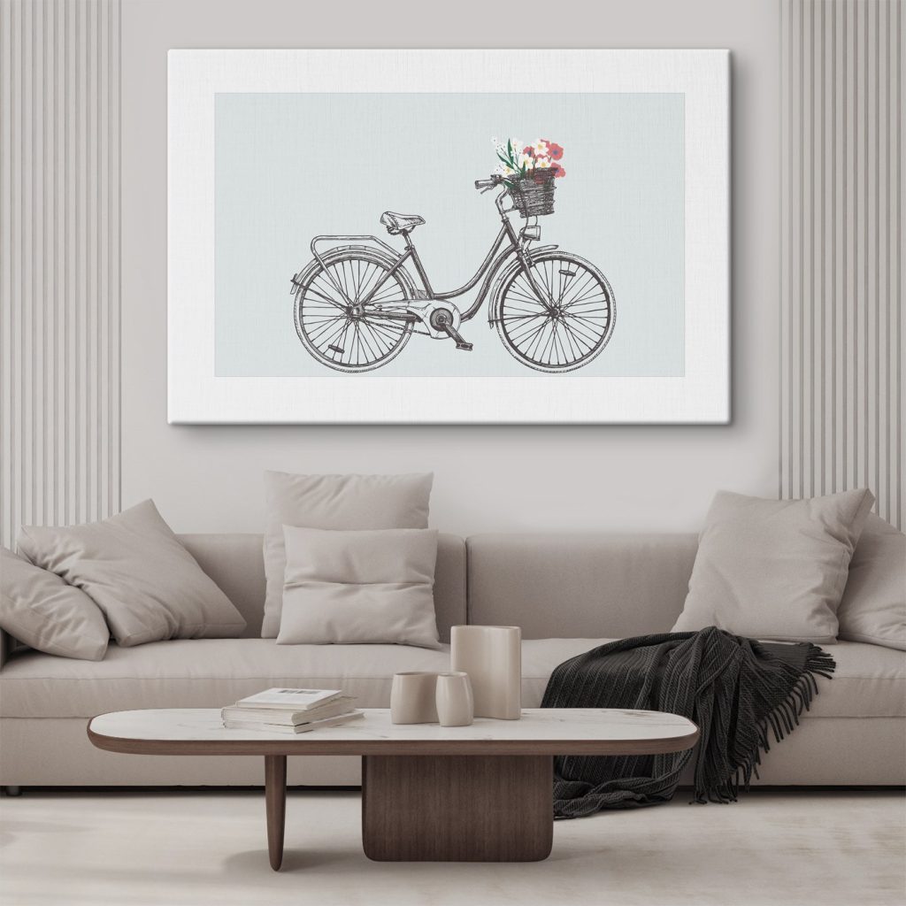Bicycle with flowers in a basket