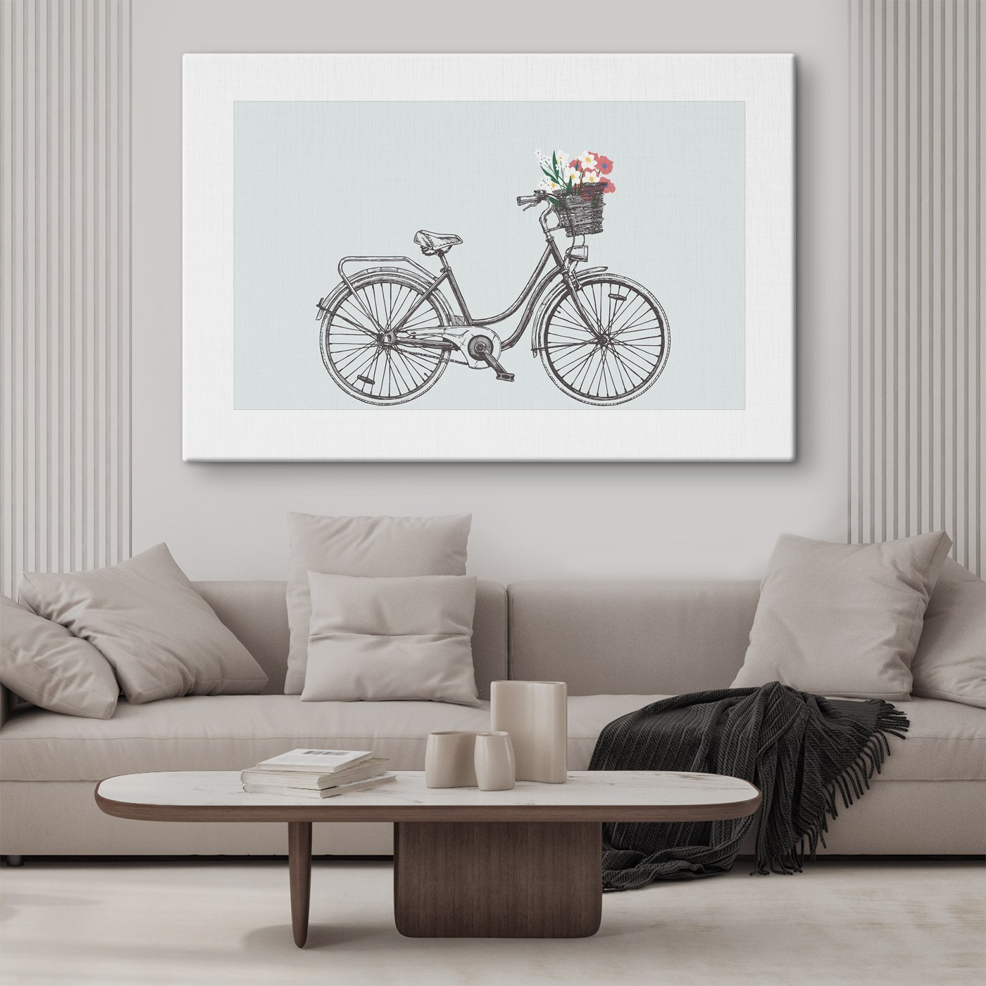 Bicycle with flowers in a basket