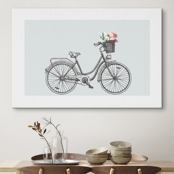 Bicycle with flowers in a basket