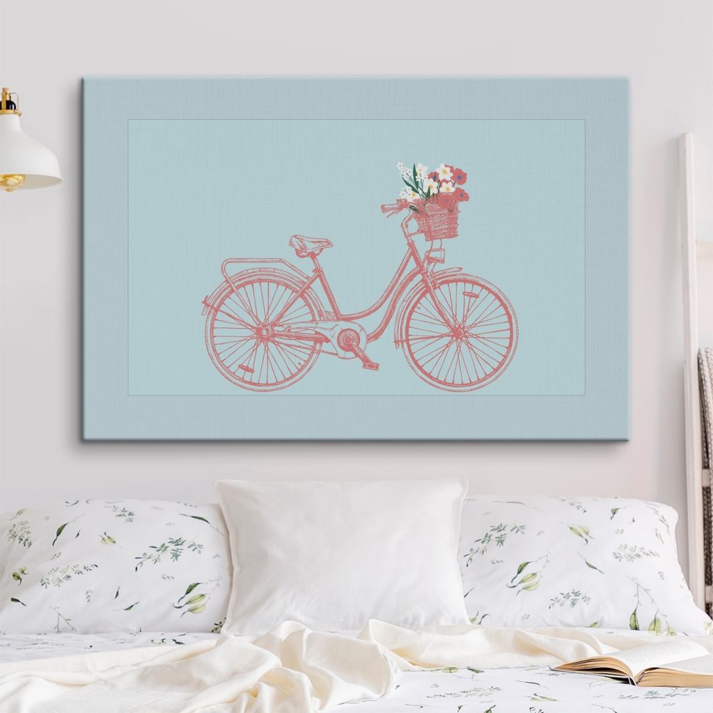 Bicycle with flowers in a basket