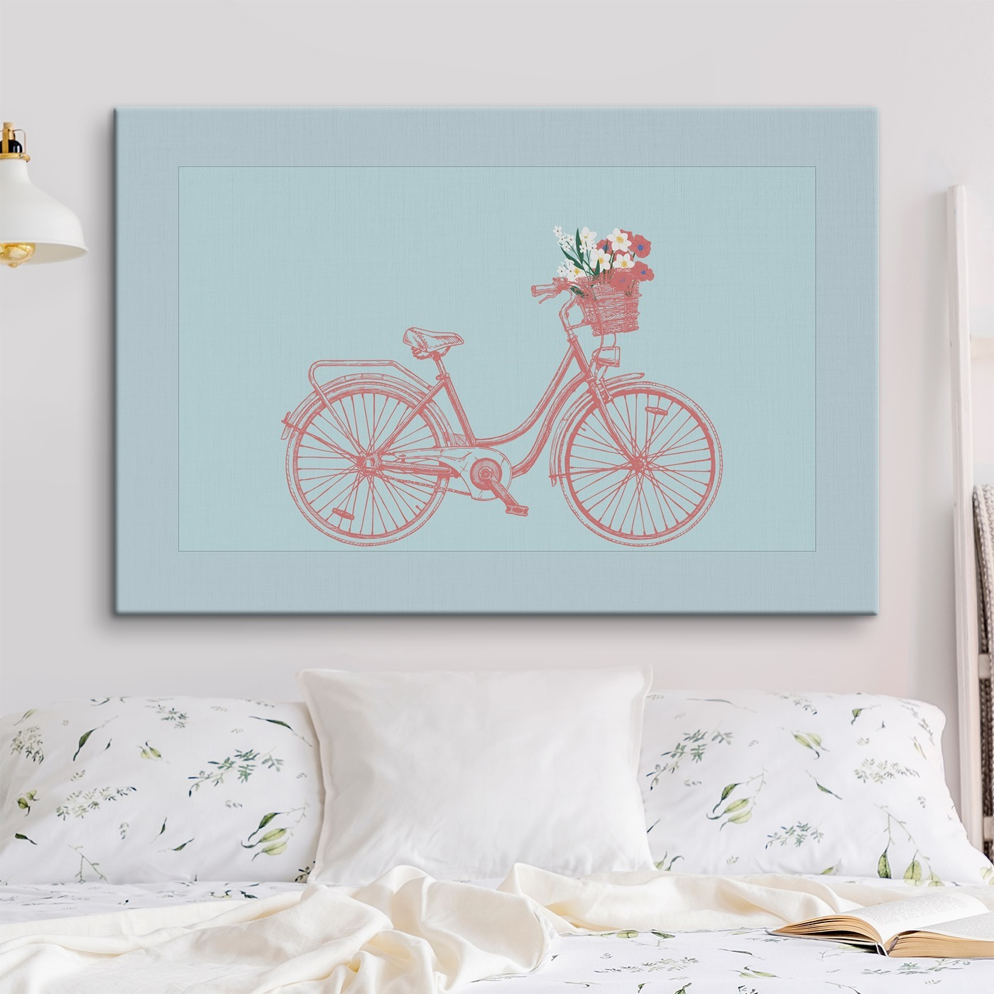 Bicycle with flowers in a basket