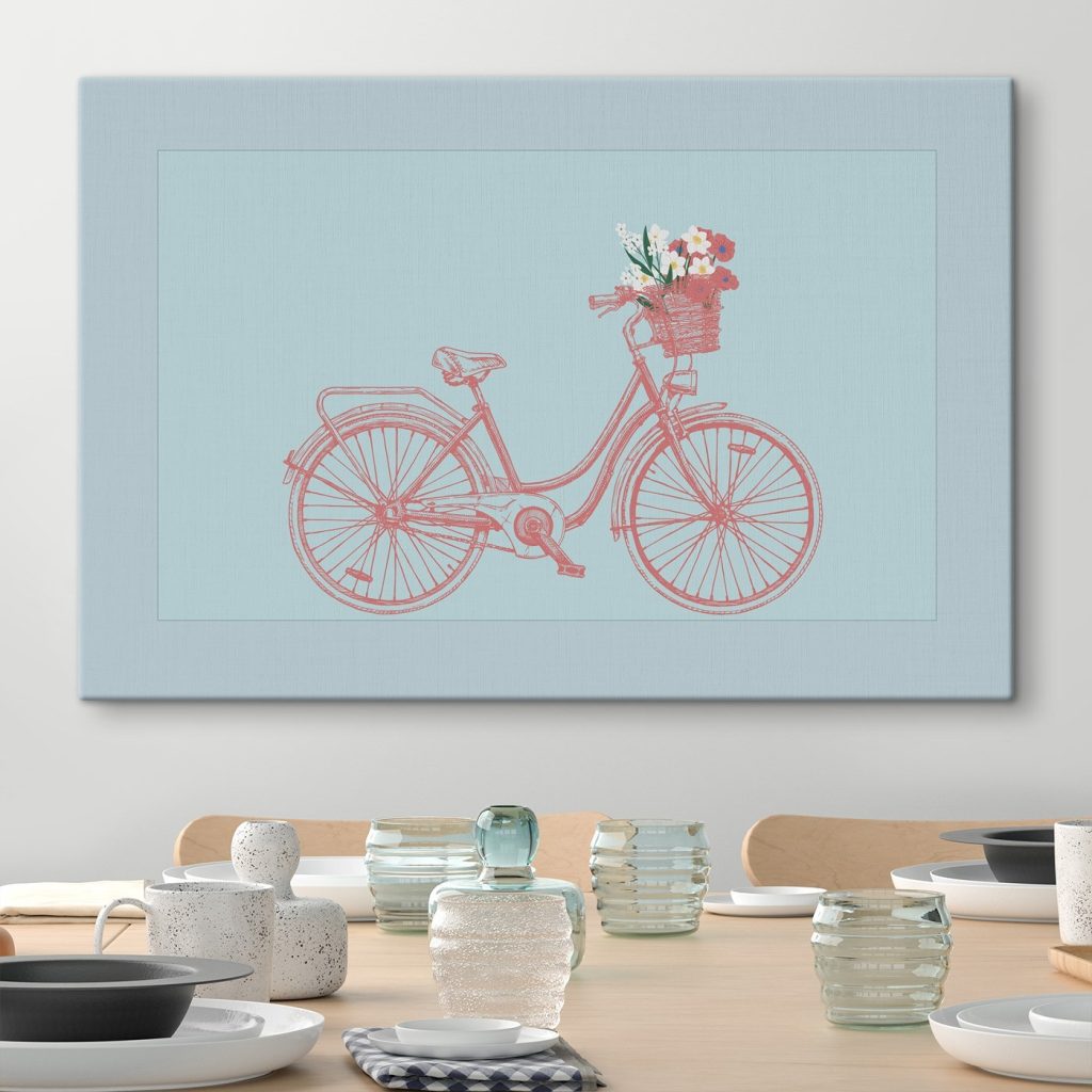 Bicycle with flowers in a basket