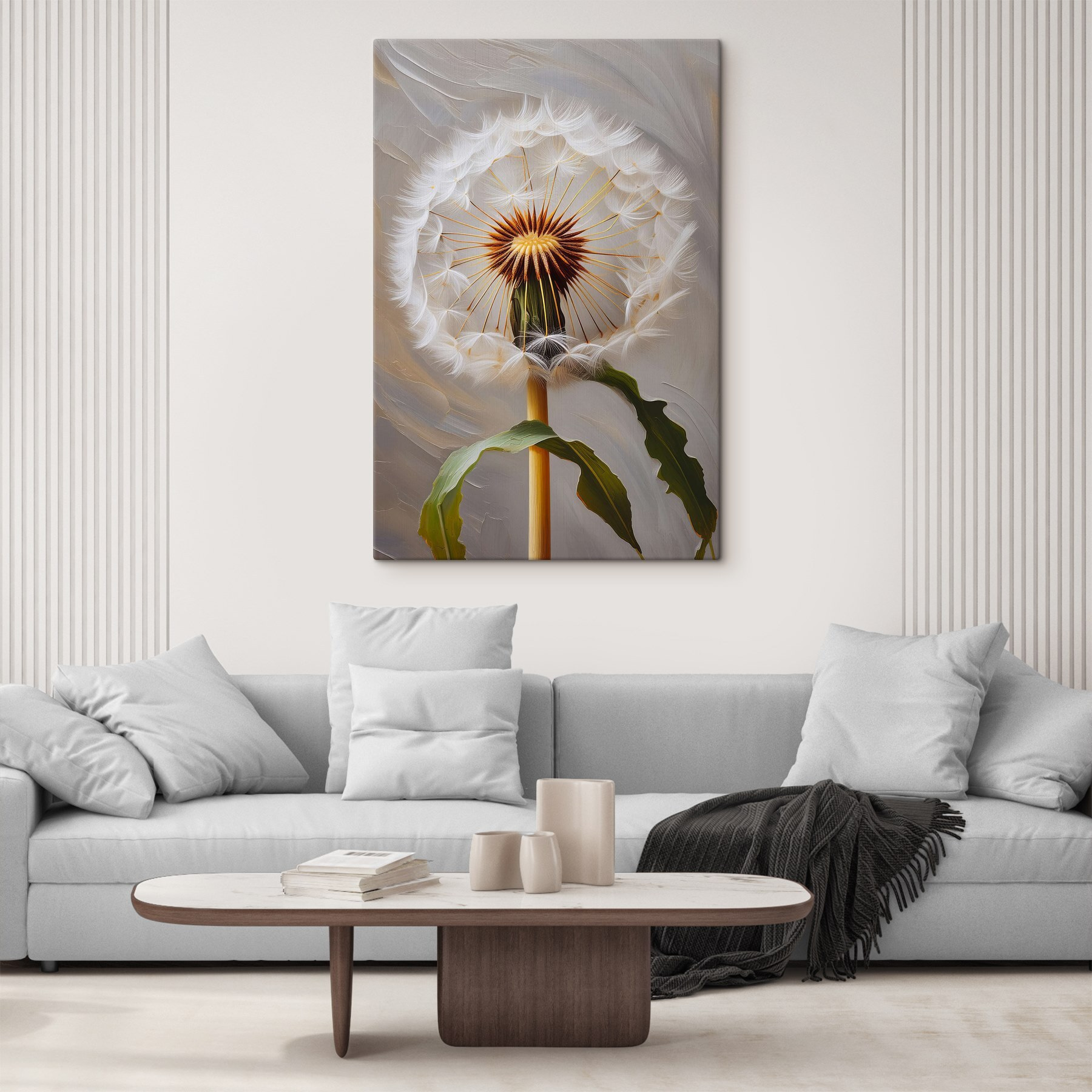 Dandelion with seeds flying in the air Dandelion with seeds flying in the air