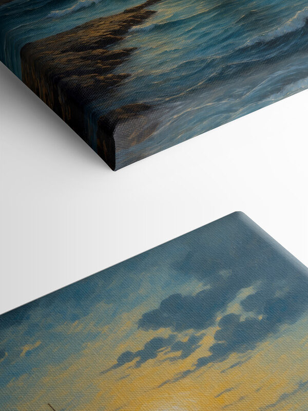 Painting of a sailboat in the ocean Painting of a sailboat in the ocean