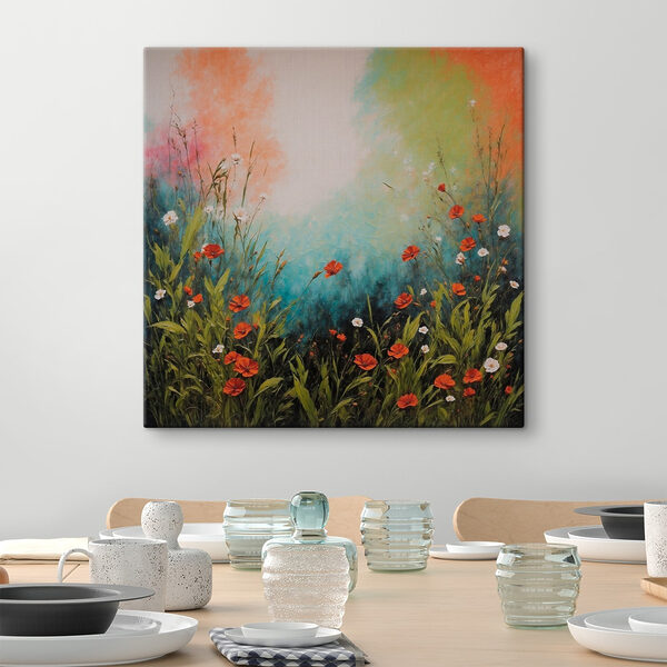Painting of flowers and grass
