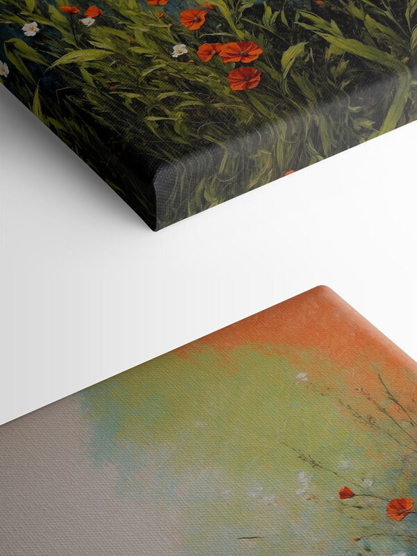 Painting of flowers and grass