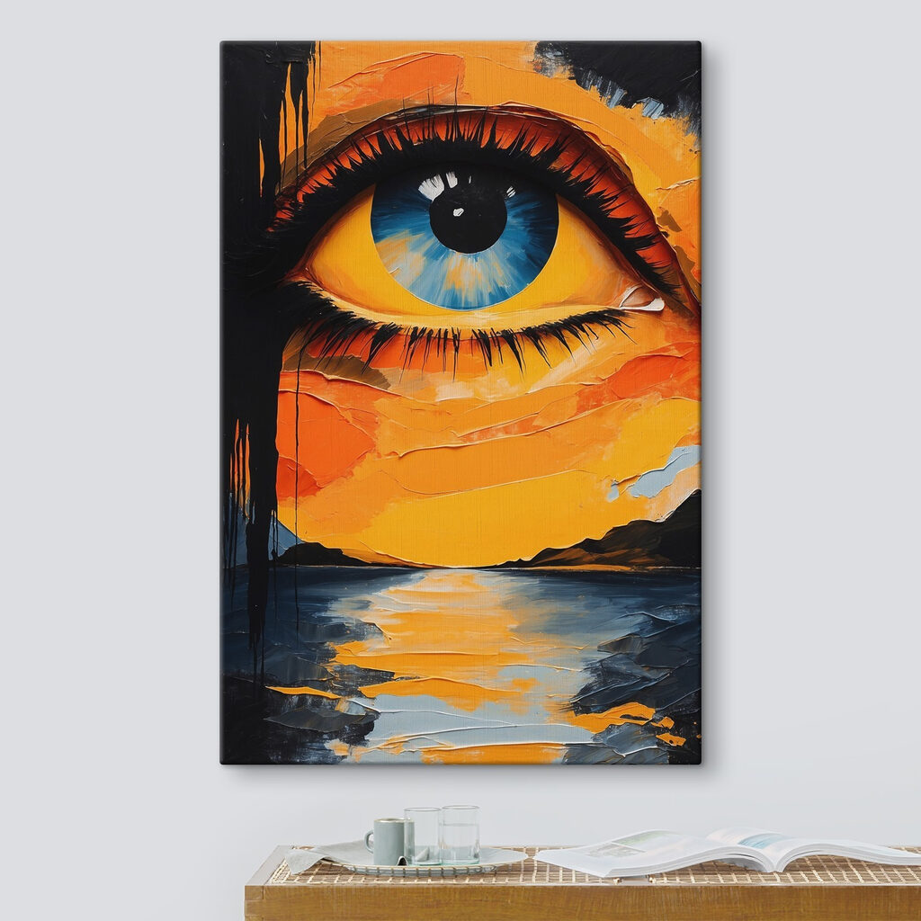 Painting of an eye and a sunset Painting of an eye and a sunset
