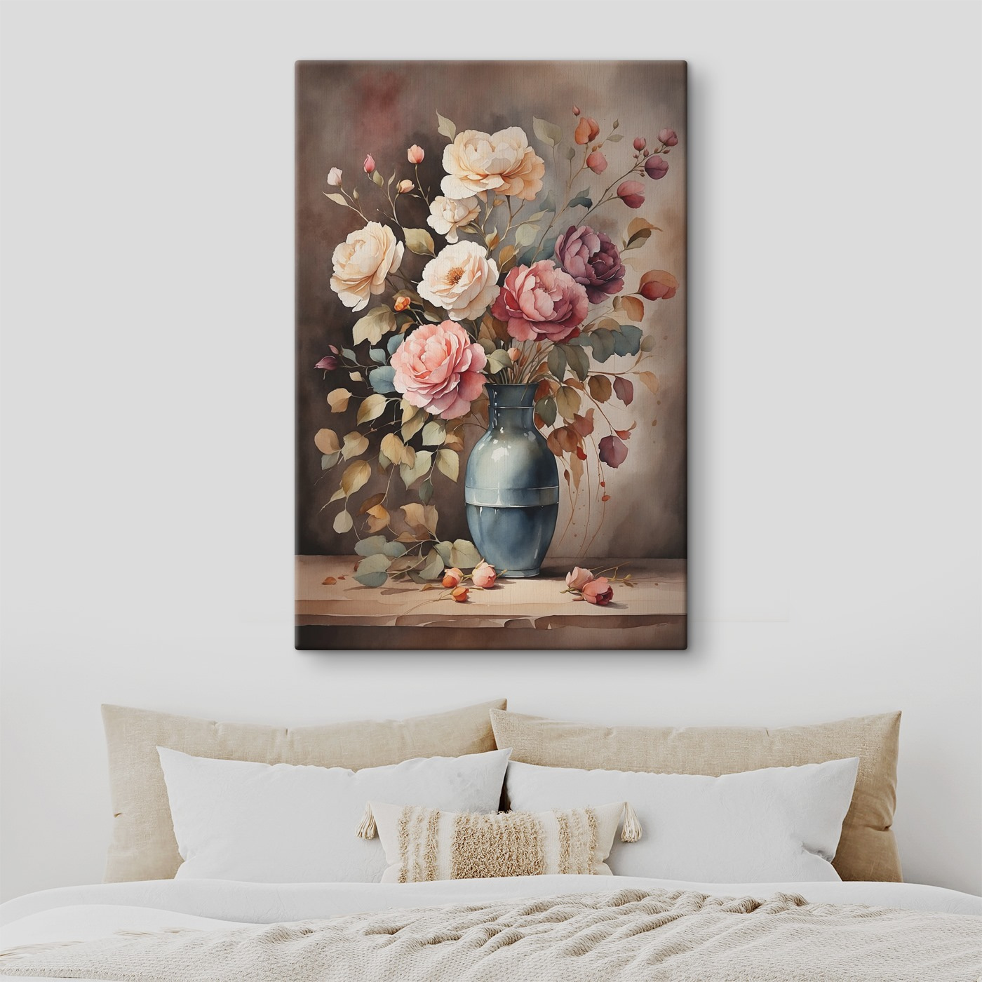 Painting of flowers in a vase Painting of flowers in a vase