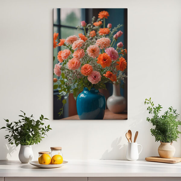 Cuadros Cuadros Jarrón con flores frente a una ventana (SKU: s38737)