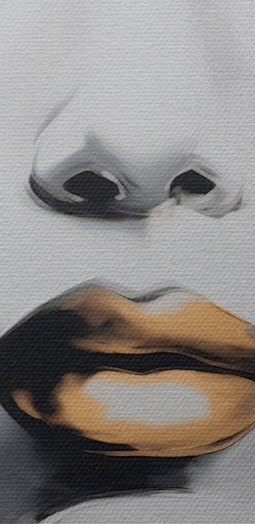 Painting of a woman's face Painting of a woman's face