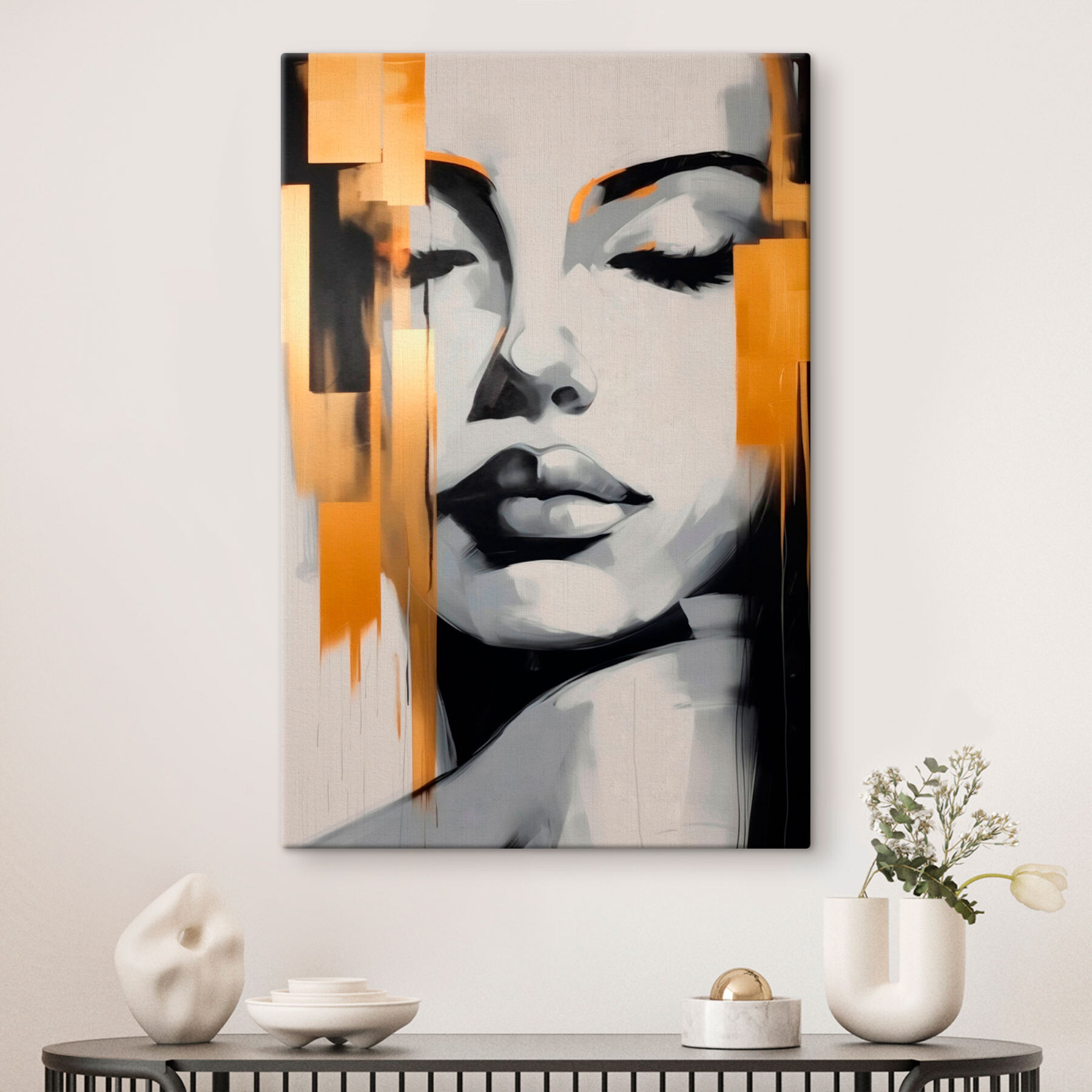Painting of a woman's face