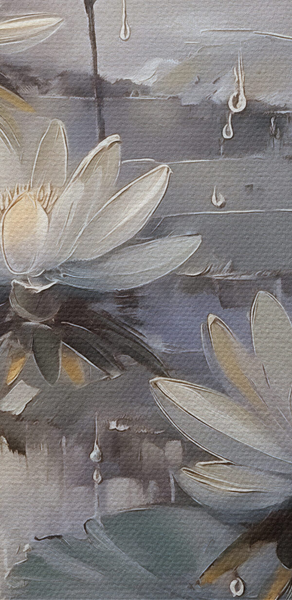 Painting of flowers on a pond Painting of flowers on a pond
