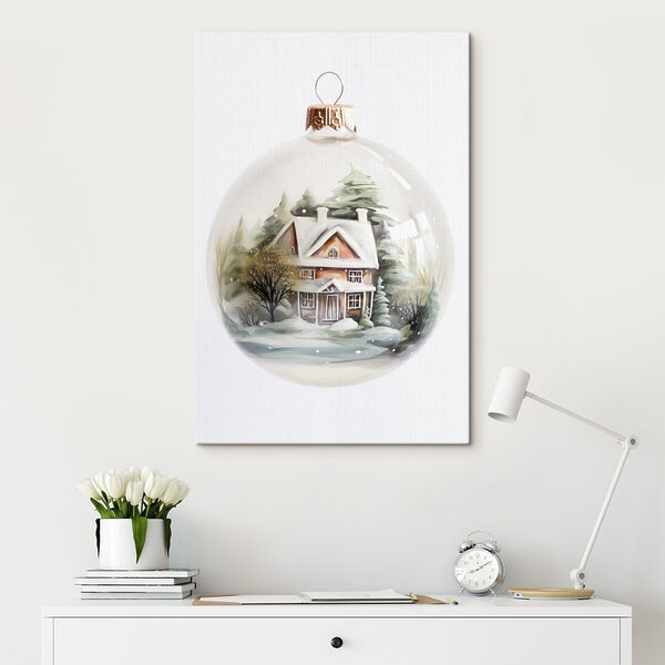 Cuadros Bola de cristal con una pintura de una casa y unos árboles (SKU: s41365) Cuadros Cuadros Bola de cristal con una pintura de una casa y unos árboles (SKU: s41365)