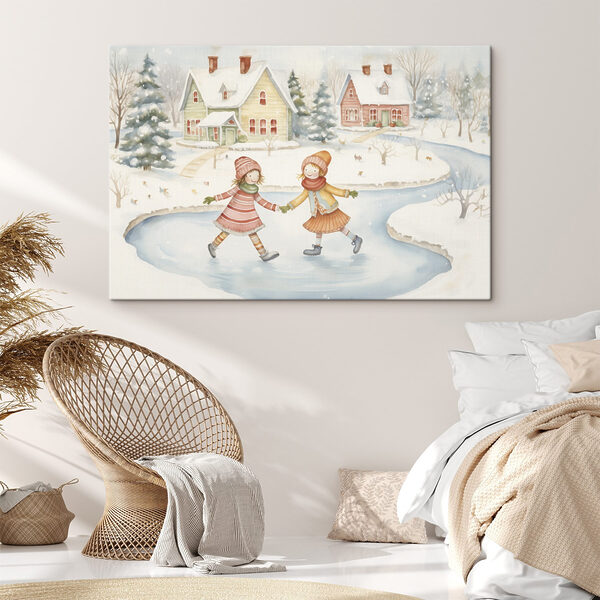Cuadros Dos chicas patinando sobre hielo en un paisaje nevado (SKU: s41377) Cuadros Cuadros Dos chicas patinando sobre hielo en un paisaje nevado (SKU: s41377)
