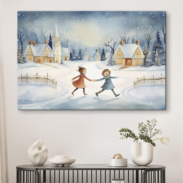 Cuadros Un par de chicas paseando por la nieve (SKU: s41385) Cuadros Cuadros Un par de chicas paseando por la nieve (SKU: s41385)