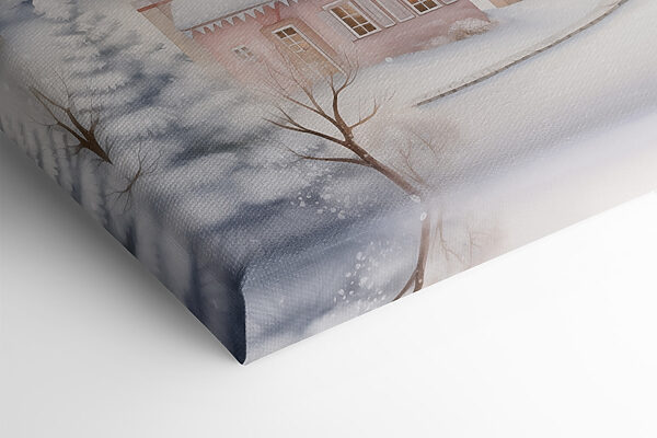 Painting of a snowy village Painting of a snowy village