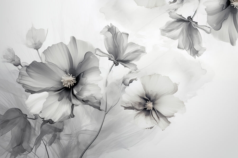 Grupo de flores sobre fondo blanco