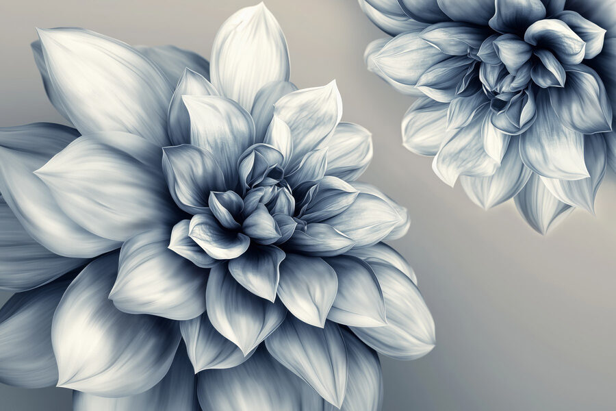 Elegante diseño floral en tonos monocromos