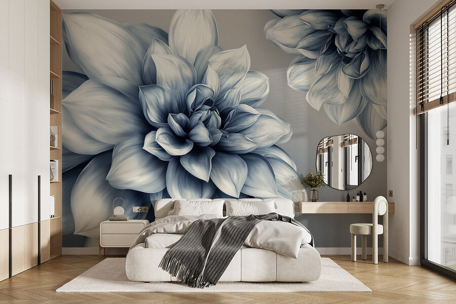 Elegante diseño floral en tonos monocromos