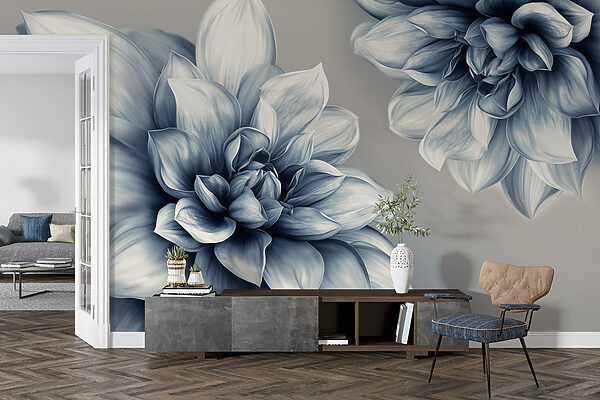 Elegante diseño floral en tonos monocromos Elegante diseño floral en tonos monocromos