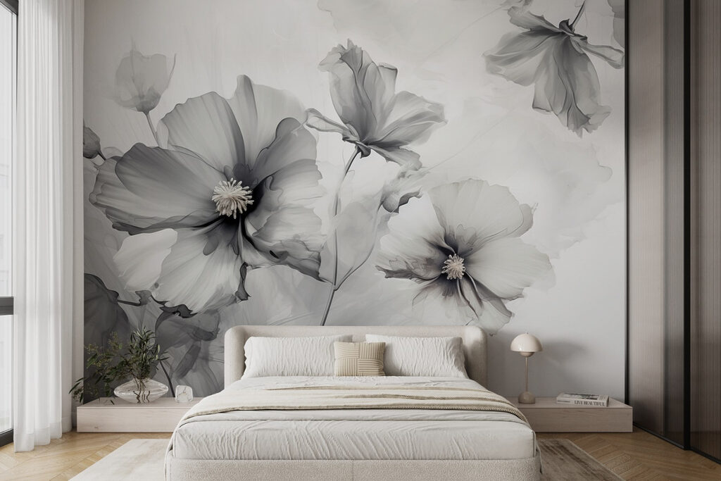 Group of flowers in a white background